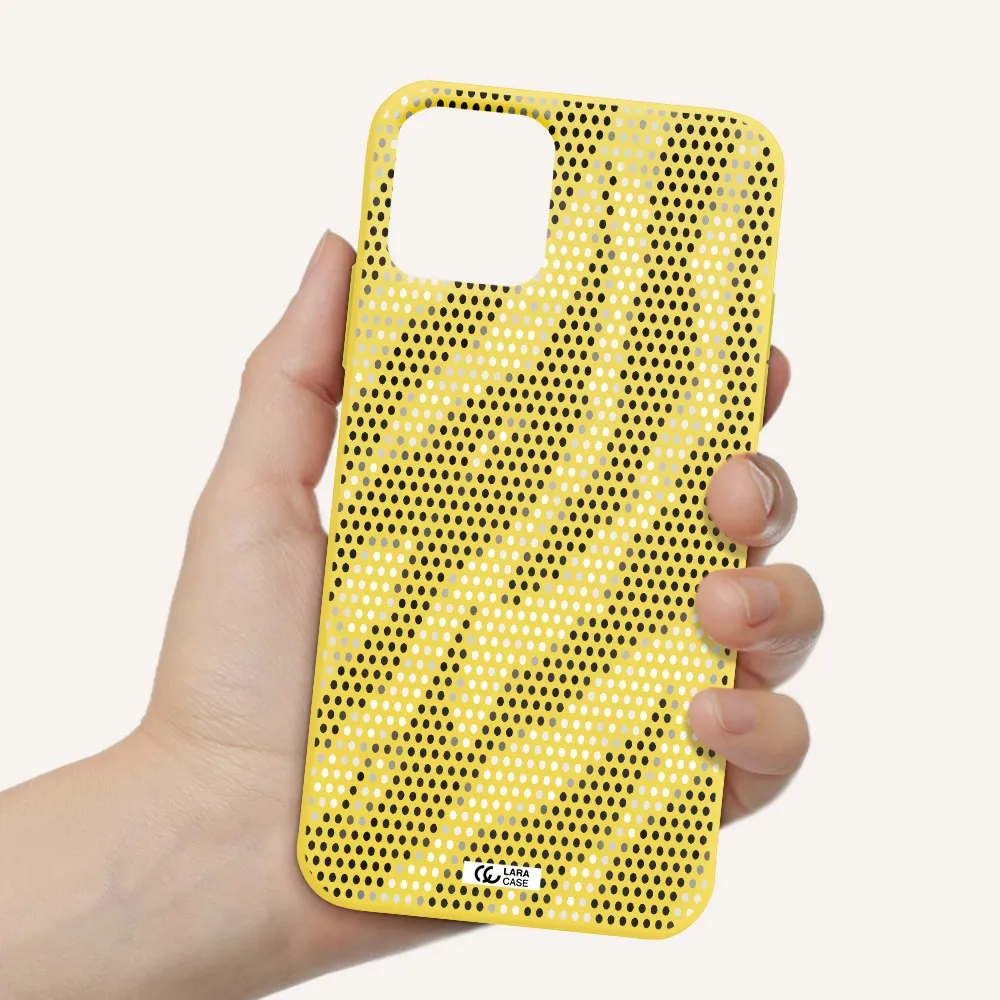 Zebra Dots Apple iPhone 11 pro Silicone canary yellow Case