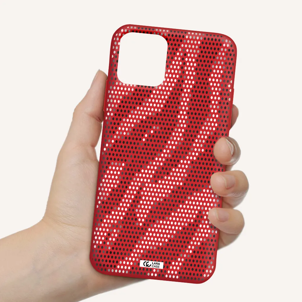 Zebra Dots Apple iPhone 11 pro Silicone Imperial Red Case