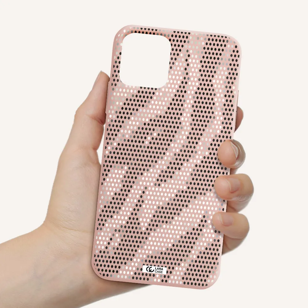 Zebra Dots Apple iPhone 11 pro Silicone pastel pink Case