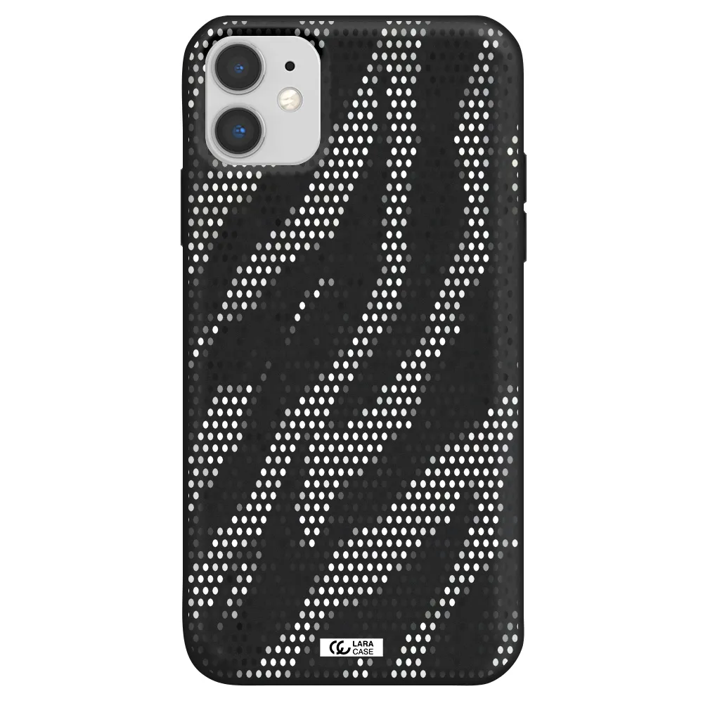 Zebra Dots Apple iPhone 11 Silicone black Case