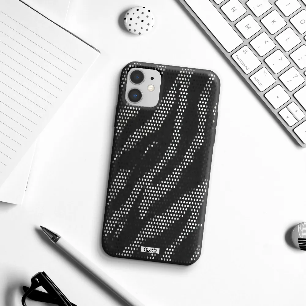 Zebra Dots Apple iPhone 11 Silicone black Case