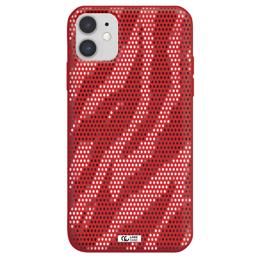 Zebra Dots Apple iPhone 11 Silicone Imperial Red Case