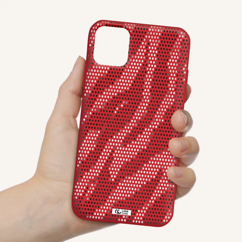 Zebra Dots Apple iPhone 11 Silicone Imperial Red Case