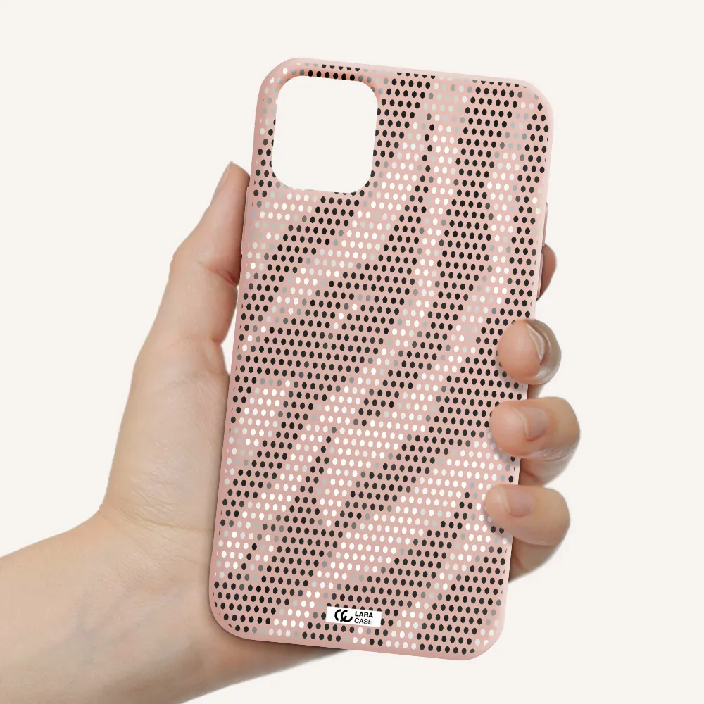 Zebra Dots Apple iPhone 11 Silicone pastel pink Case