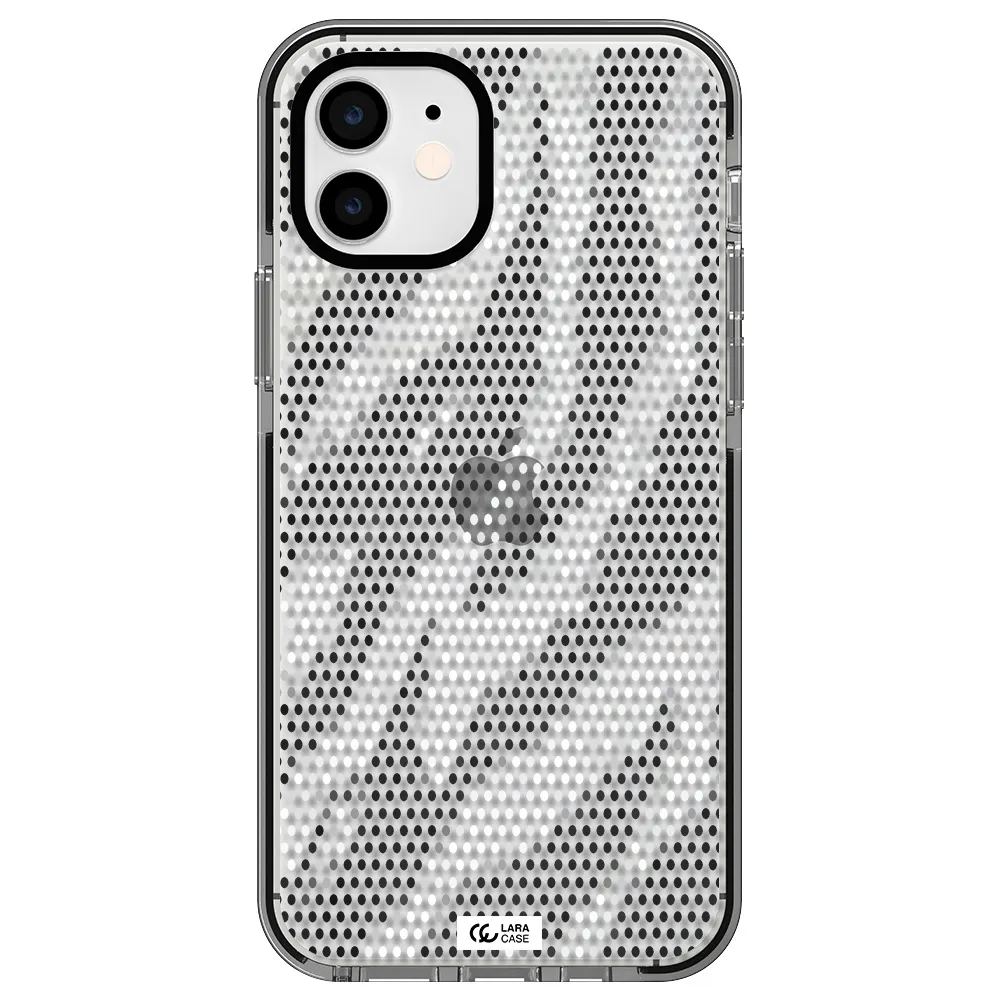 Zebra Dots Apple iPhone 12 impact black border Case