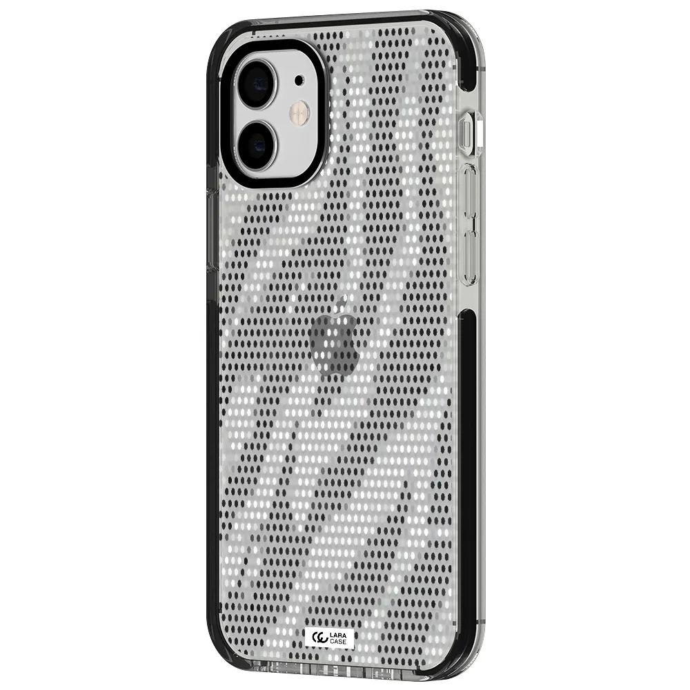 Zebra Dots Apple iPhone 12 impact black border Case