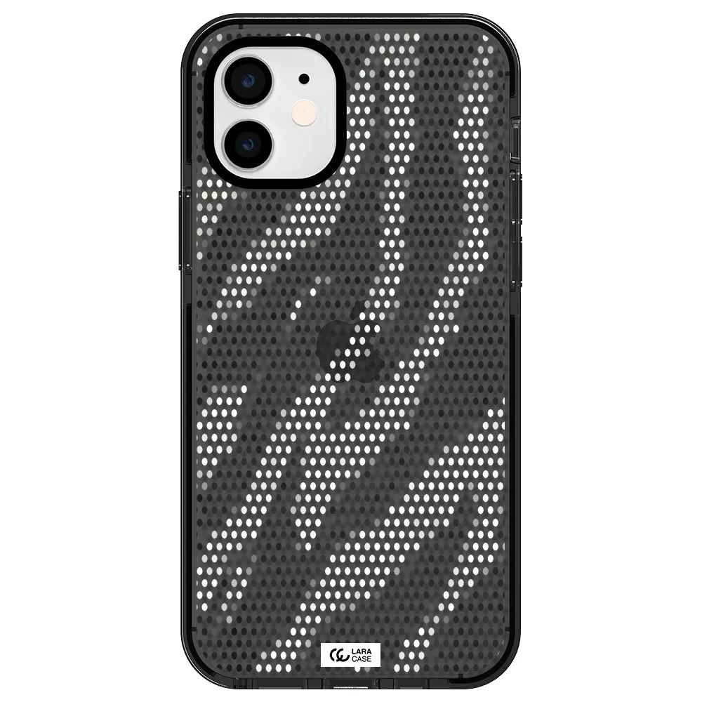 Zebra Dots Apple iPhone 12 impact Smoke Black Case