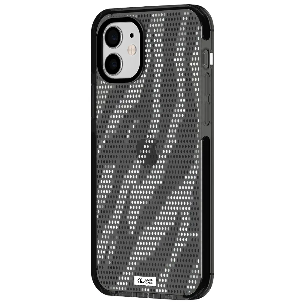 Zebra Dots Apple iPhone 12 impact Smoke Black Case