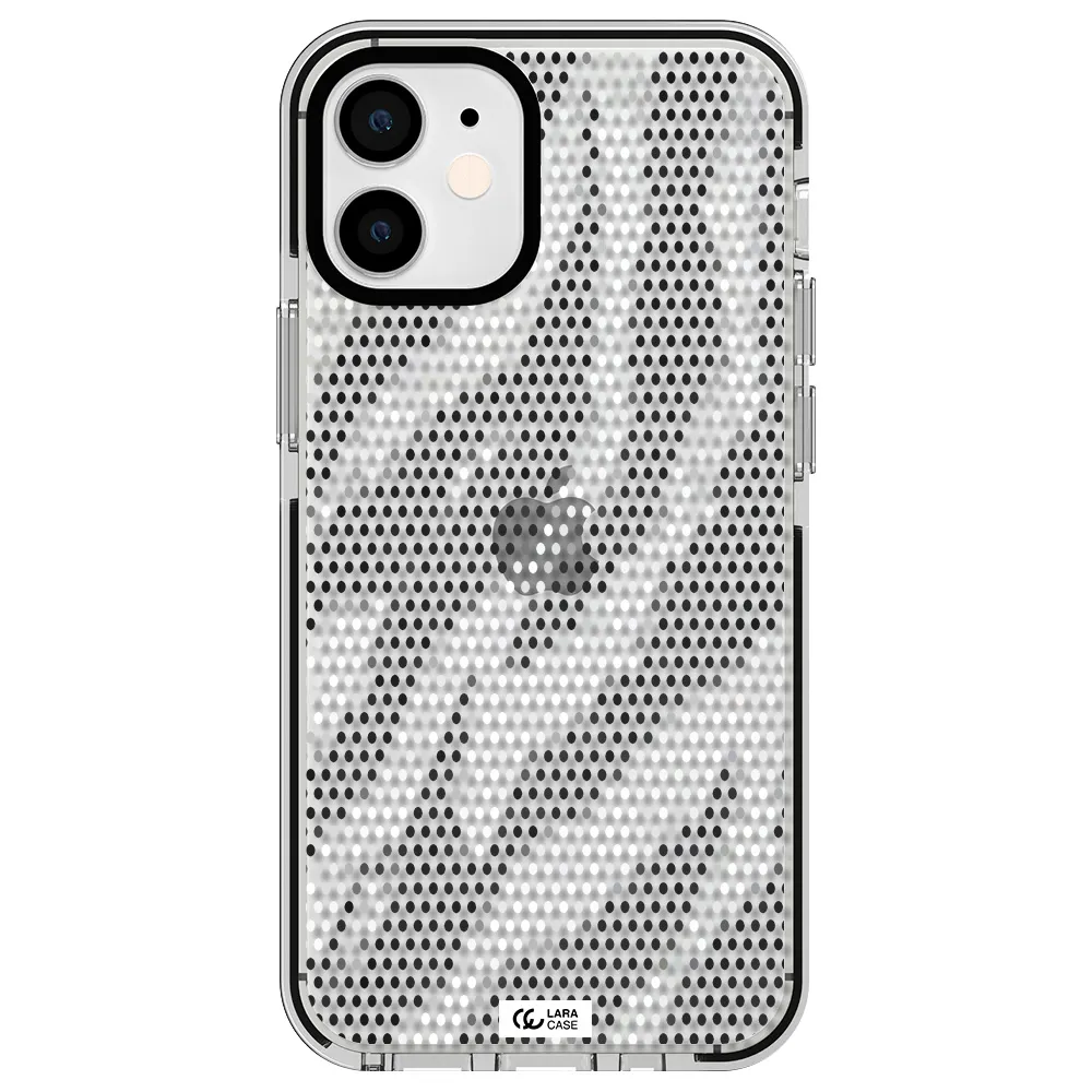 Zebra Dots Apple iPhone 12 mini impact black border Case