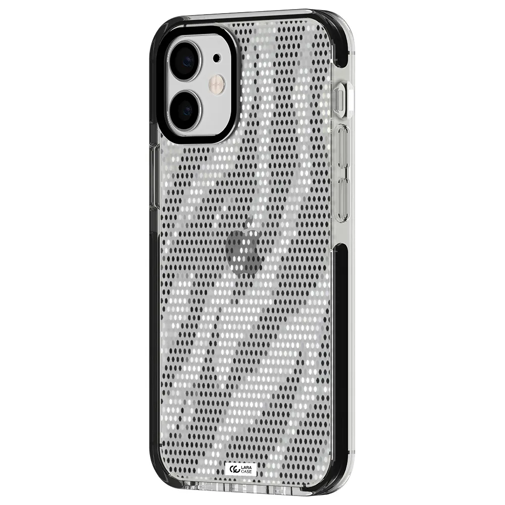 Zebra Dots Apple iPhone 12 mini impact black border Case