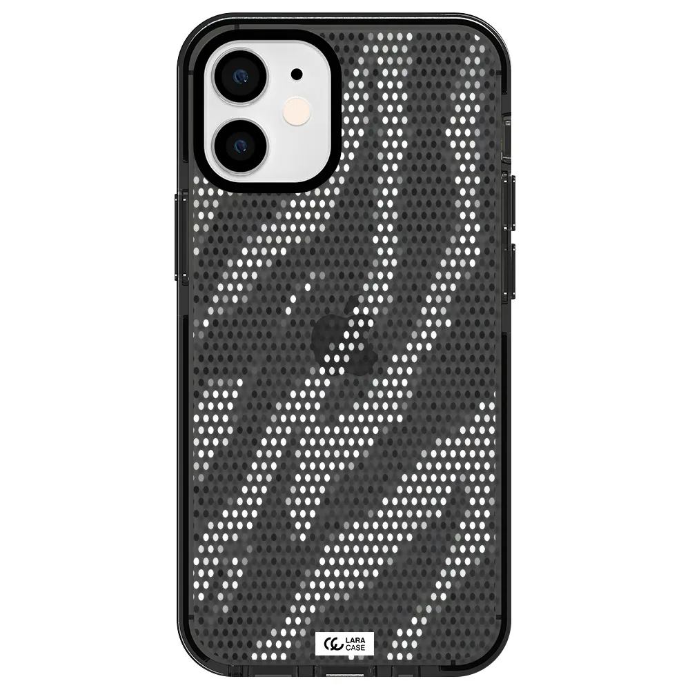 Zebra Dots Apple iPhone 12 mini impact Smoke Black Case
