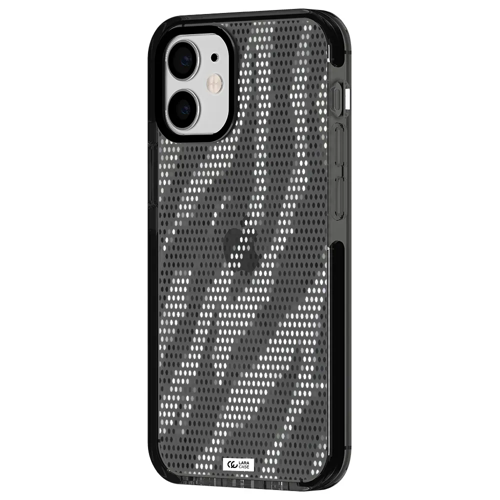 Zebra Dots Apple iPhone 12 mini impact Smoke Black Case