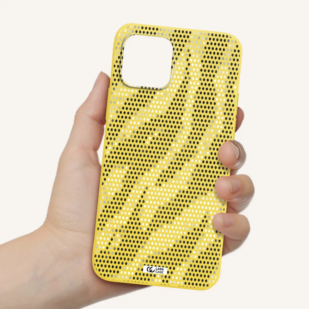 Zebra Dots Apple iPhone 12 mini Silicone canary yellow Case