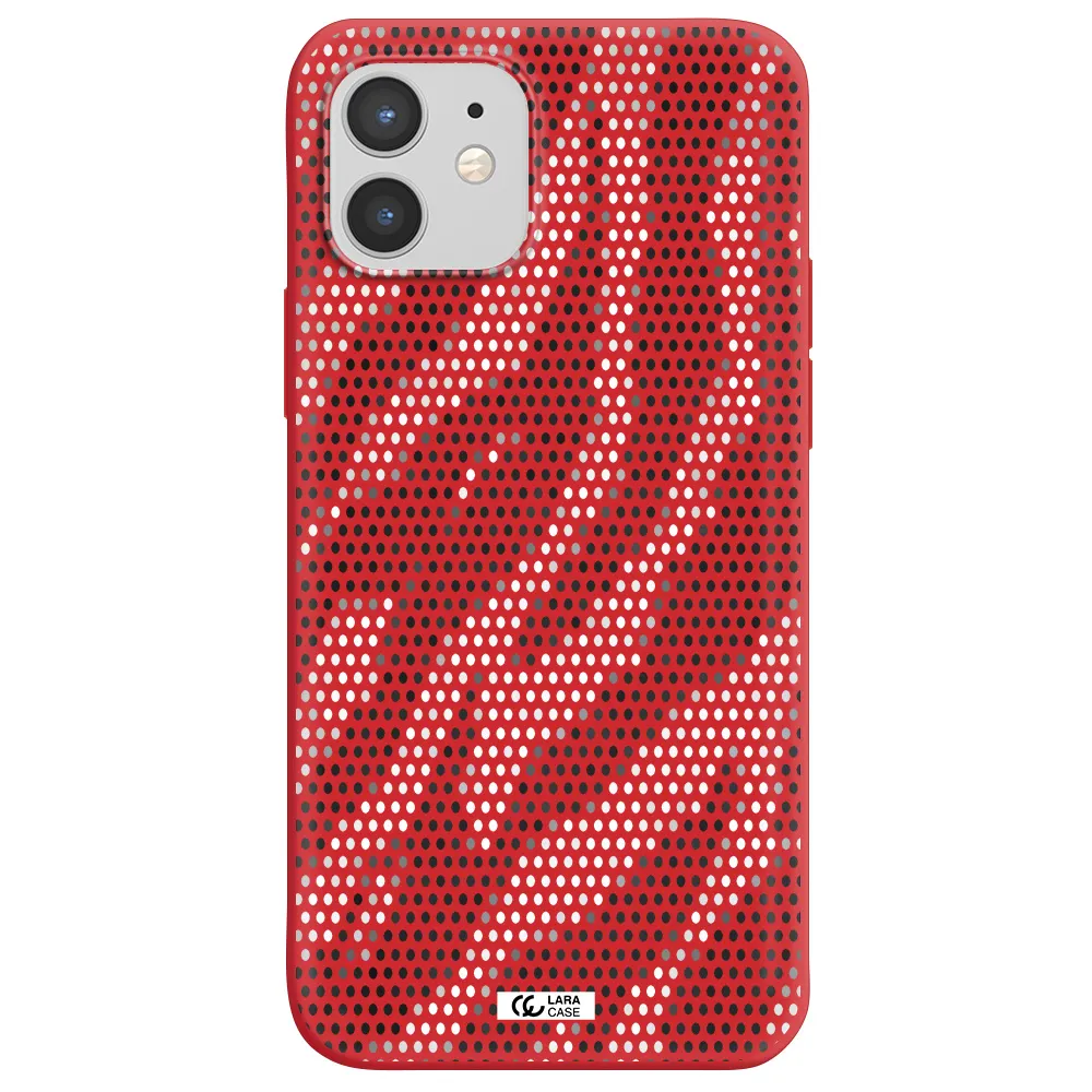 Zebra Dots Apple iPhone 12 mini Silicone Imperial Red Case