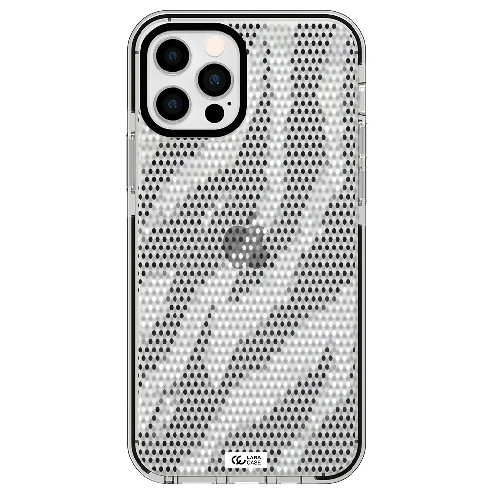 Zebra Dots Apple iPhone 12 pro impact black border Case