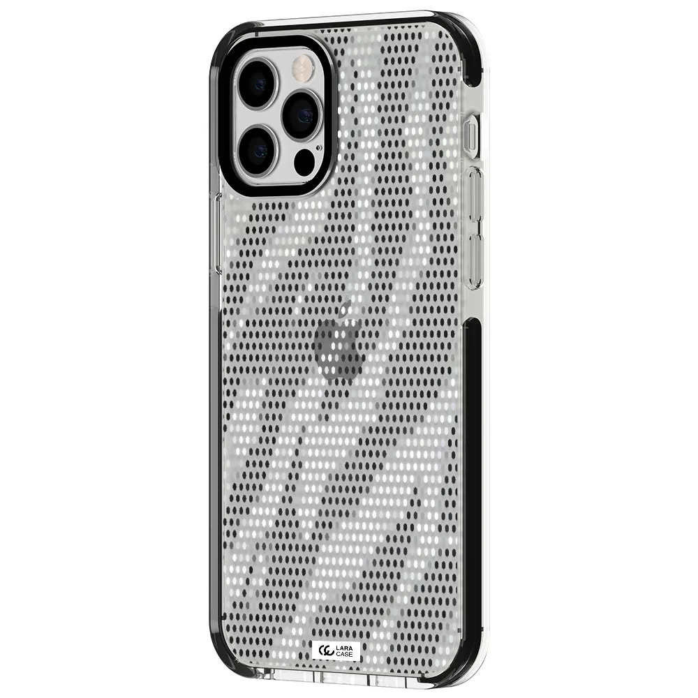 Zebra Dots Apple iPhone 12 pro impact black border Case