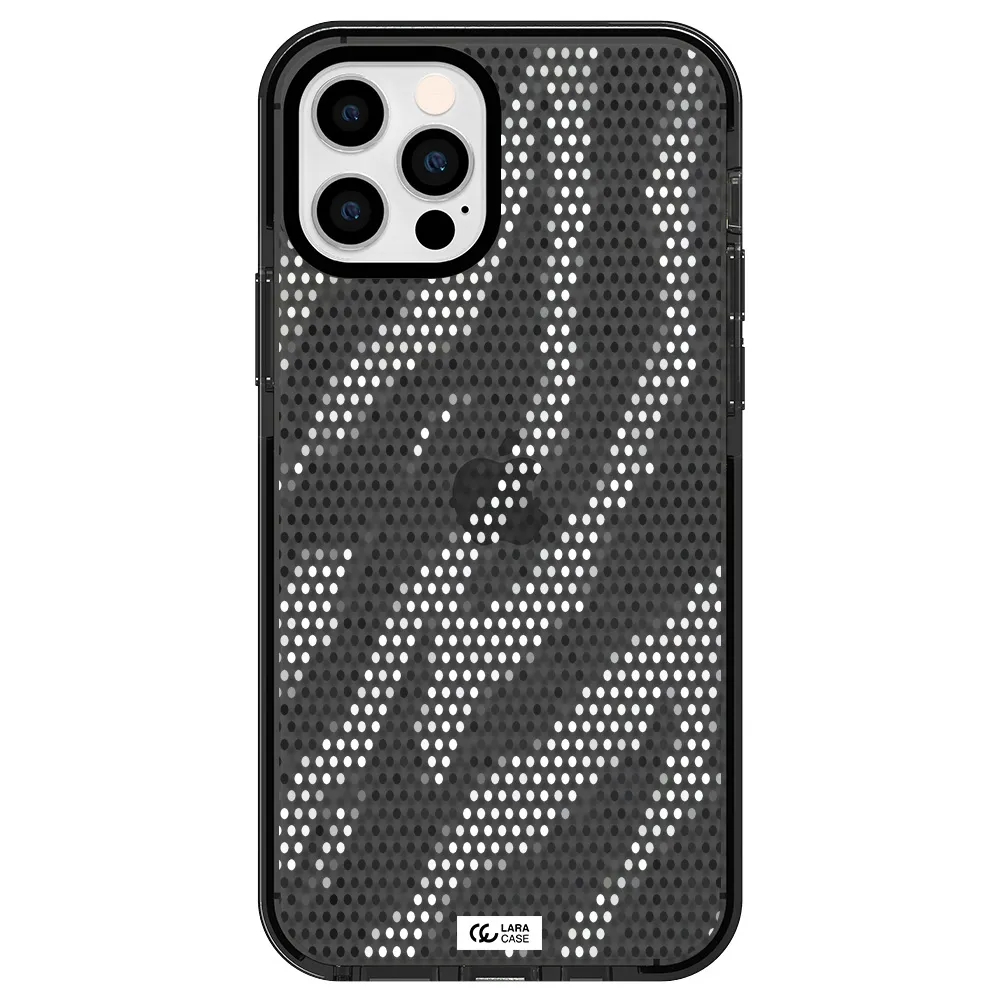 Zebra Dots Apple iPhone 12 pro impact Smoke Black Case