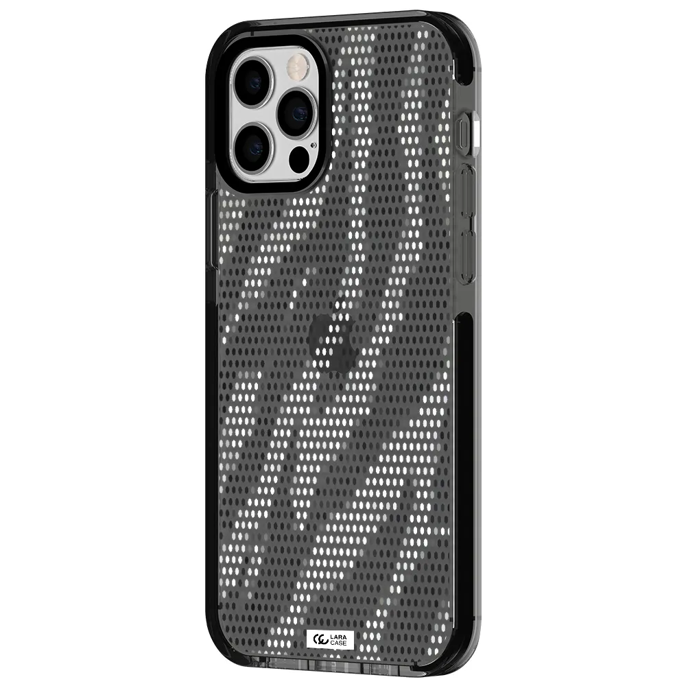 Zebra Dots Apple iPhone 12 pro impact Smoke Black Case