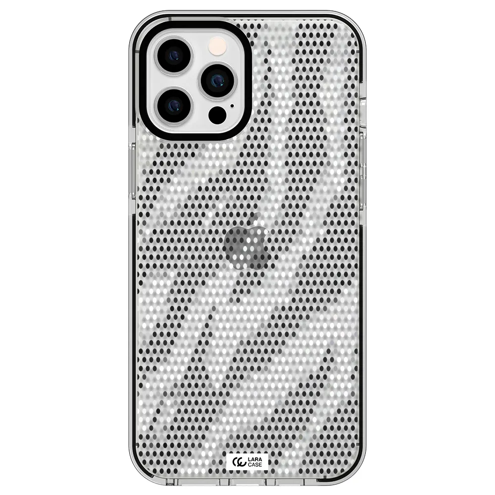 Zebra Dots Apple iPhone 12 pro max impact black border Case