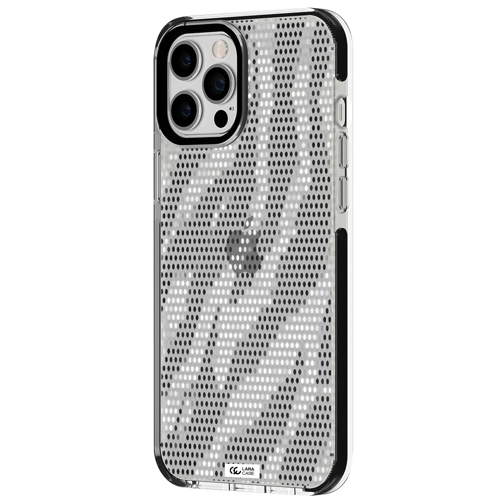 Zebra Dots Apple iPhone 12 pro max impact black border Case