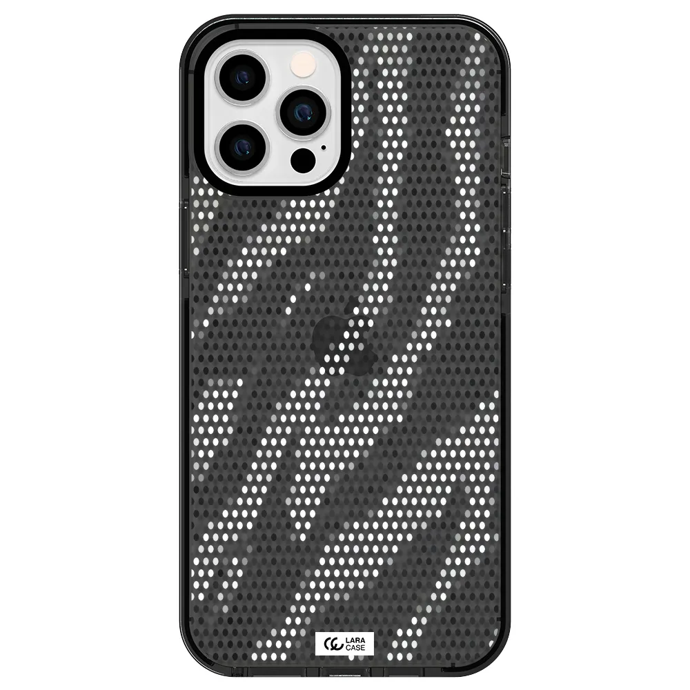 Zebra Dots Apple iPhone 12 pro max impact Smoke Black Case