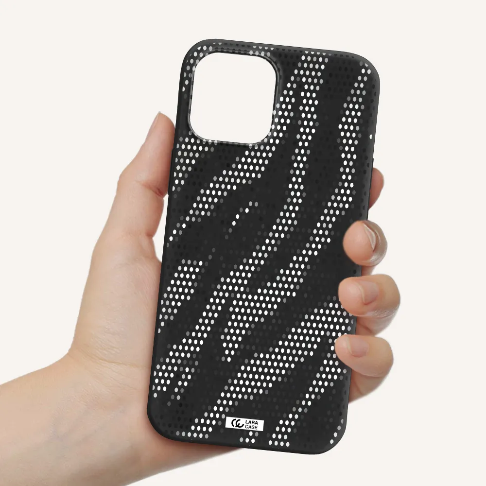 Zebra Dots Apple iPhone 12 pro max Silicone black Case