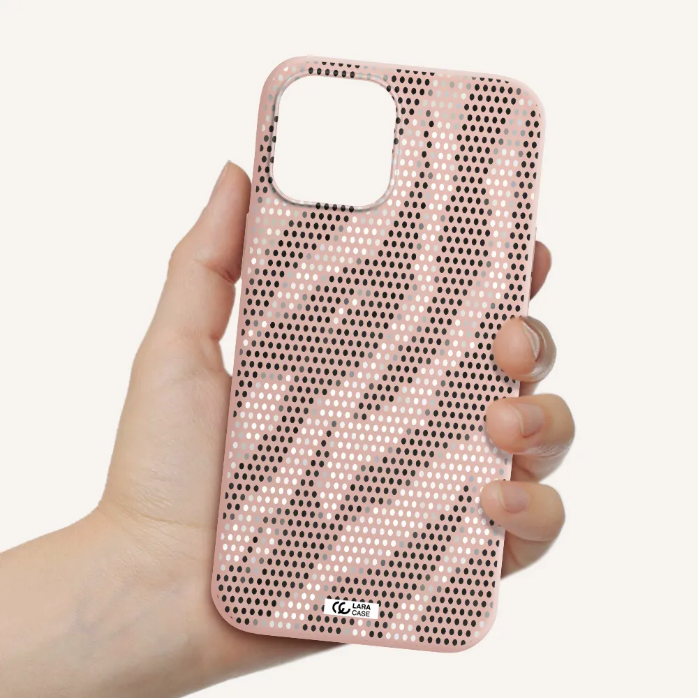 Zebra Dots Apple iPhone 12 pro max Silicone pastel pink Case
