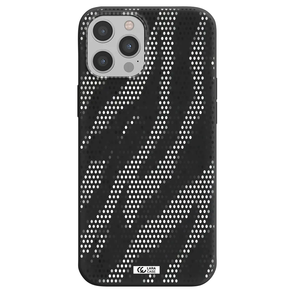 Zebra Dots Apple iPhone 12 pro Silicone black Case
