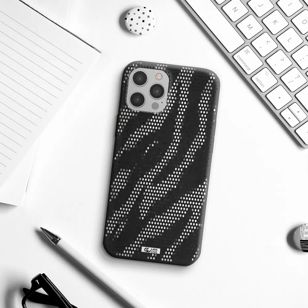 Zebra Dots Apple iPhone 12 pro Silicone black Case