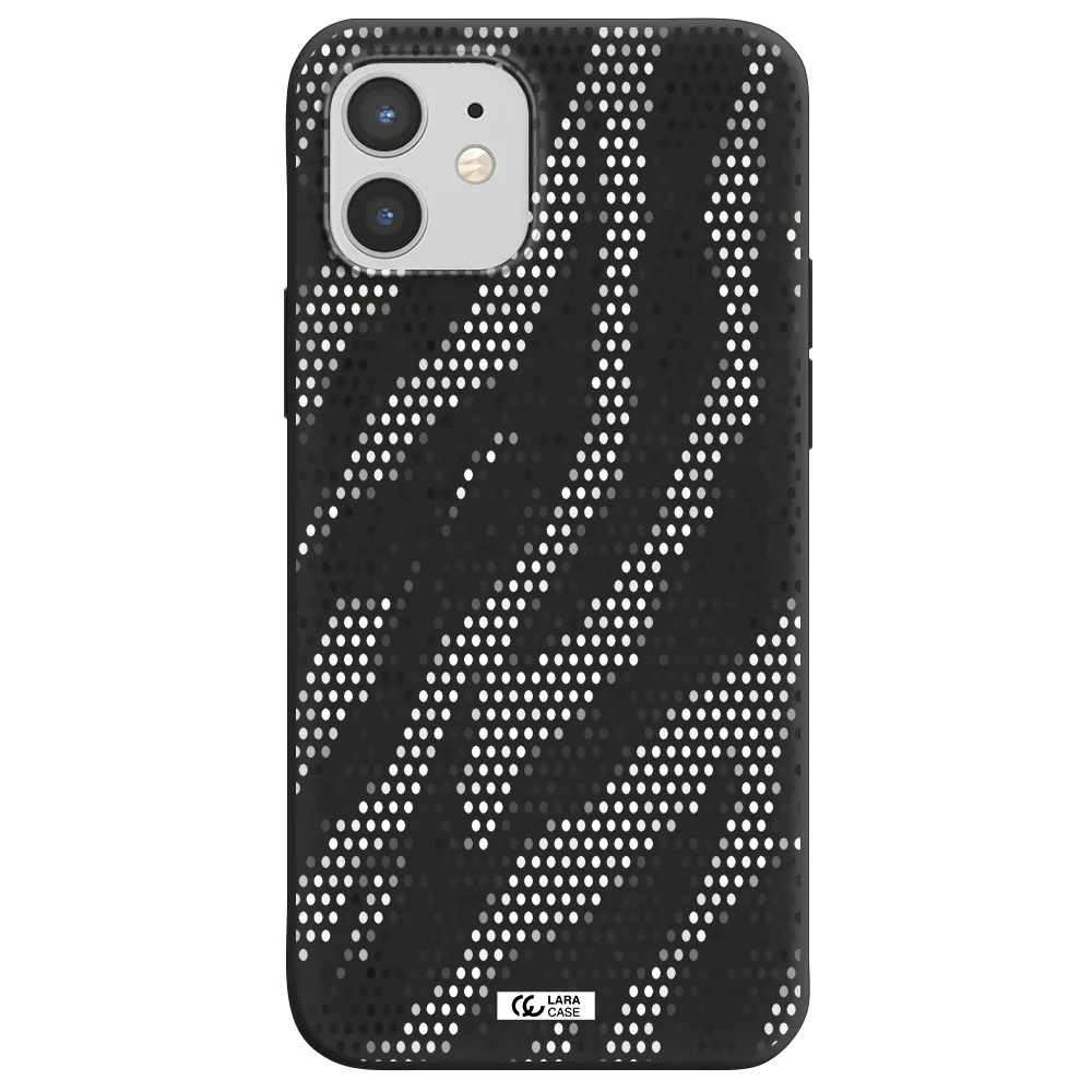 Zebra Dots Apple iPhone 12 Silicone black Case