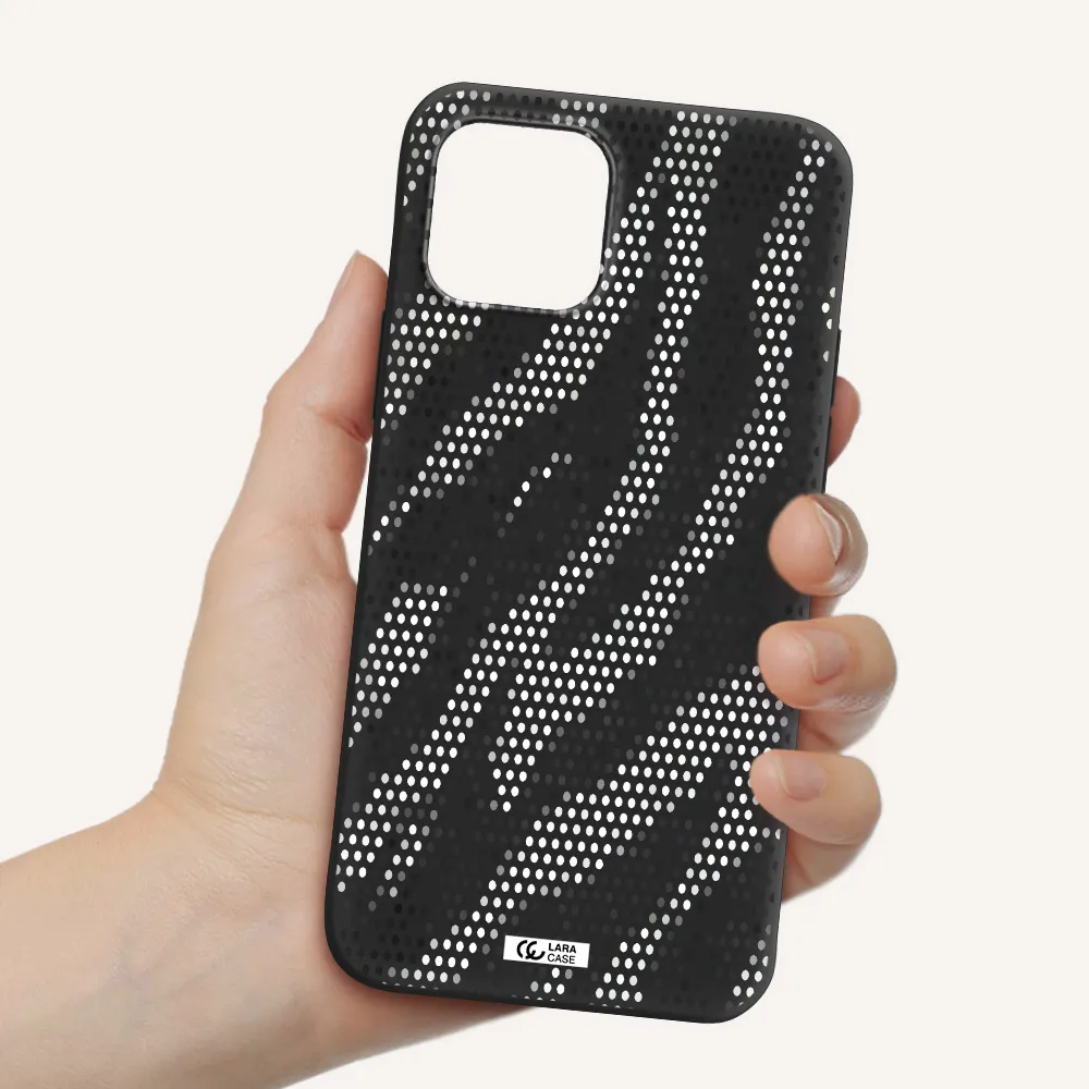 Zebra Dots Apple iPhone 12 Silicone black Case
