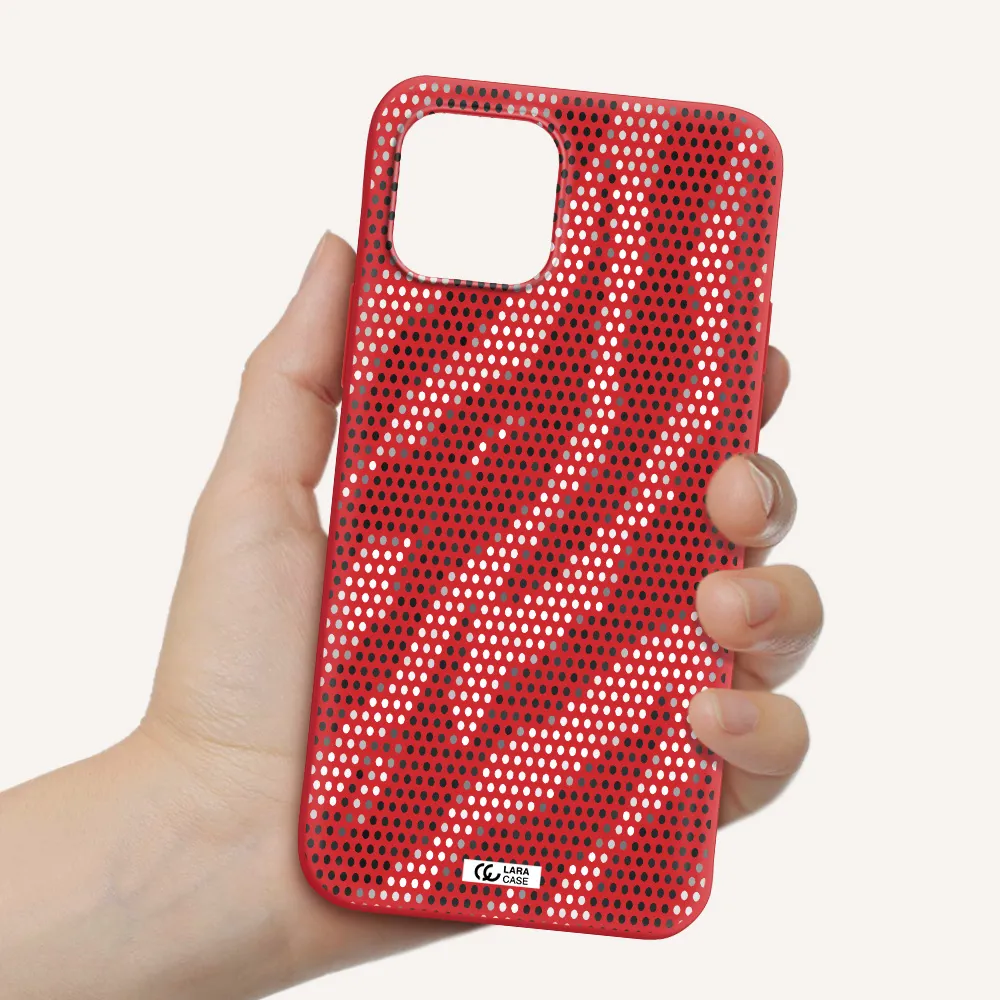 Zebra Dots Apple iPhone 12 Silicone Imperial Red Case