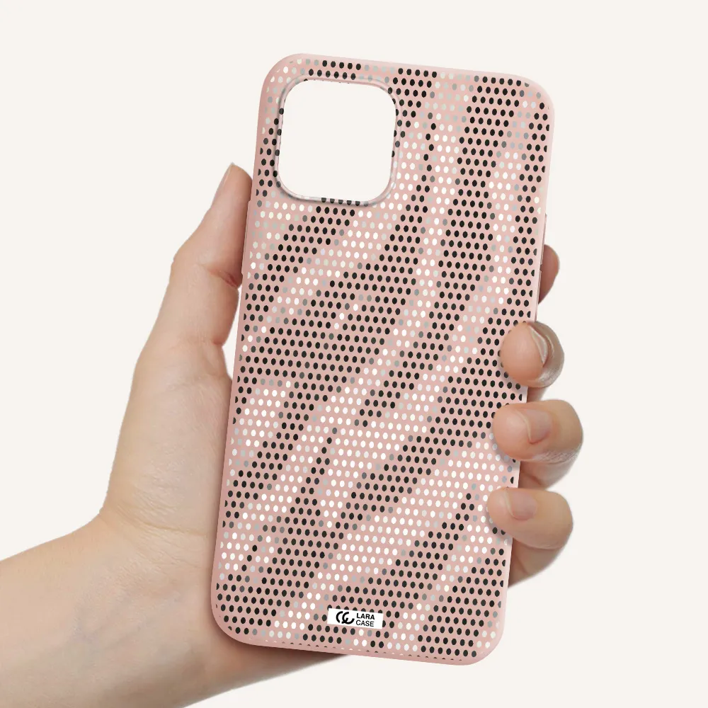 Zebra Dots Apple iPhone 12 Silicone pastel pink Case