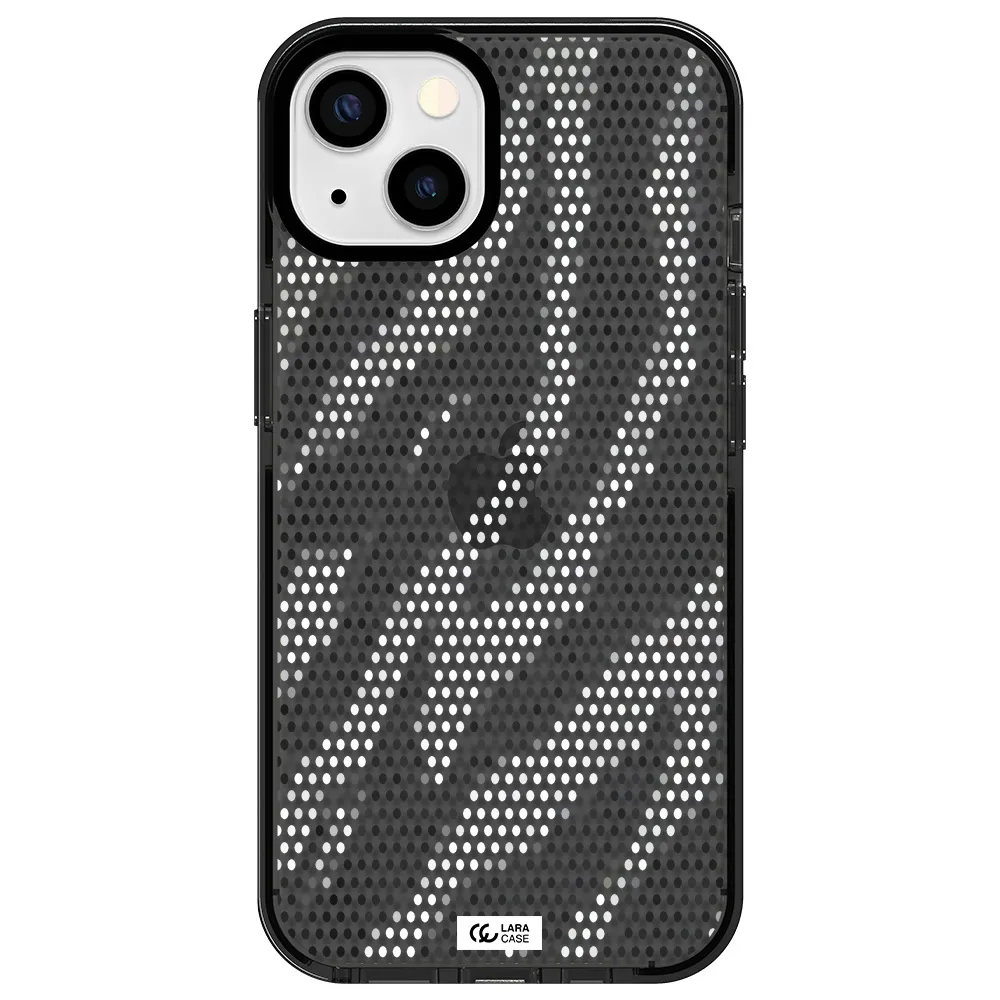 Zebra Dots Apple iPhone 13 impact Smoke Black Case