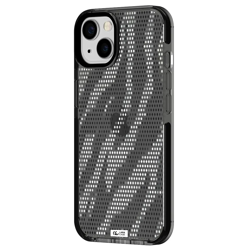 Zebra Dots Apple iPhone 13 impact Smoke Black Case