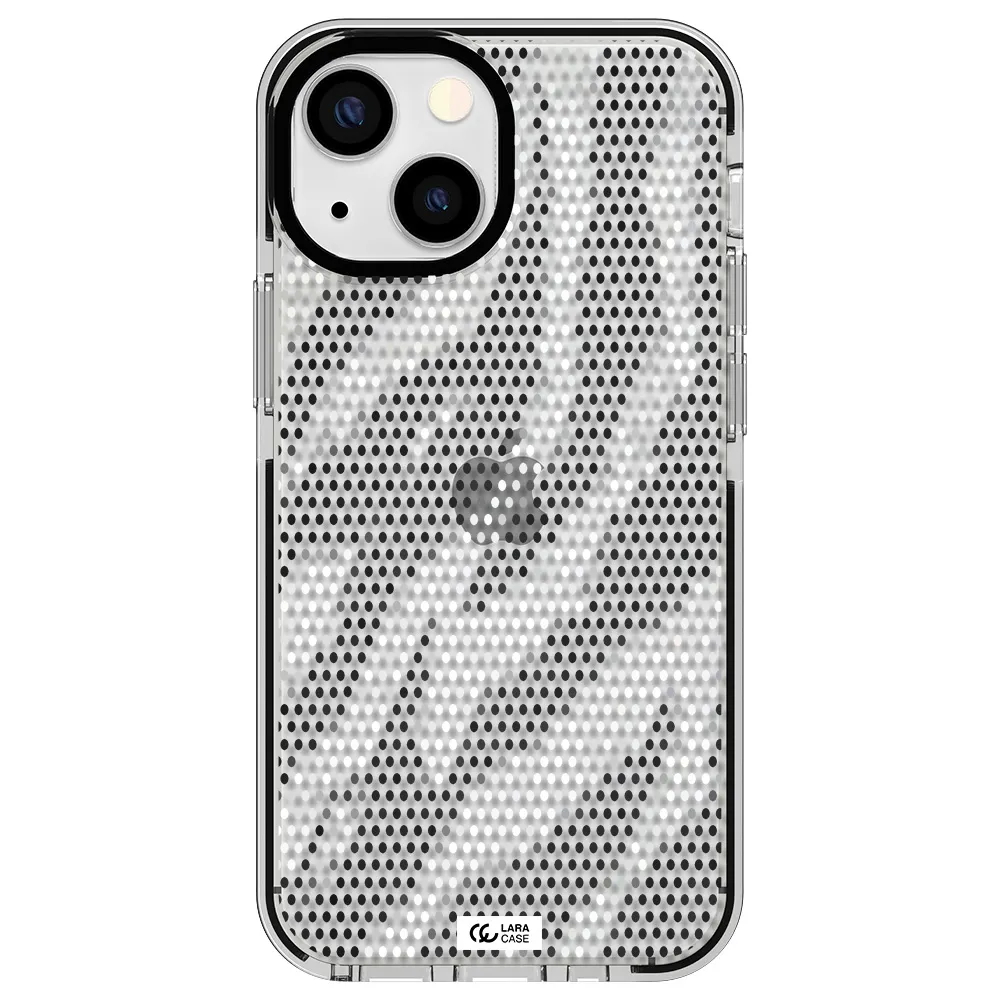 Zebra Dots Apple iPhone 13 mini impact black border Case