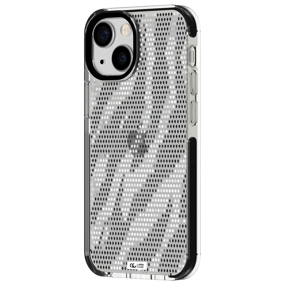 Zebra Dots Apple iPhone 13 mini impact black border Case