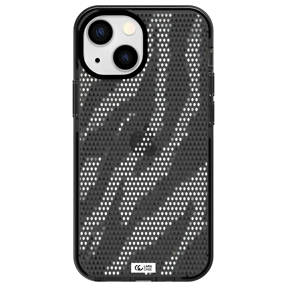 Zebra Dots Apple iPhone 13 mini impact Smoke Black Case