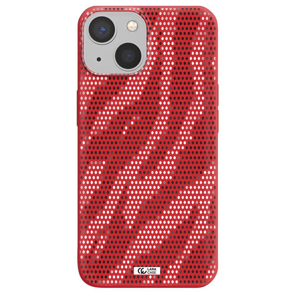 Zebra Dots Apple iPhone 13 mini Silicone Imperial Red Case