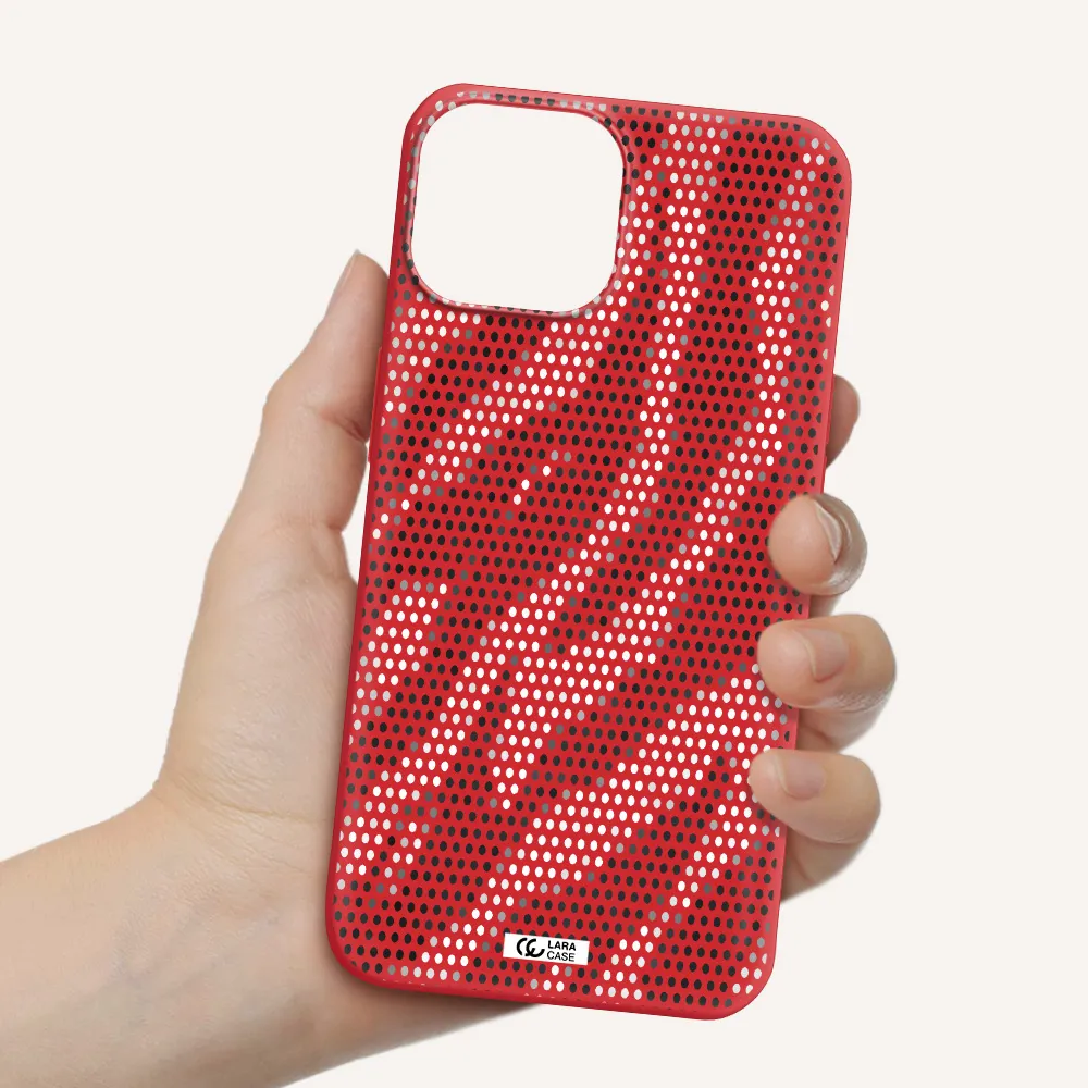 Zebra Dots Apple iPhone 13 mini Silicone Imperial Red Case
