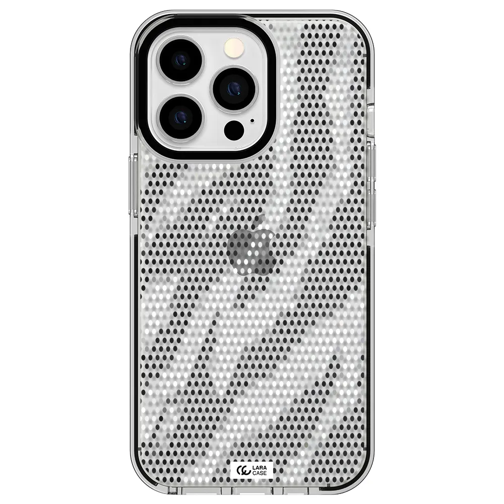 Zebra Dots Apple iPhone 13 Pro impact black border Case