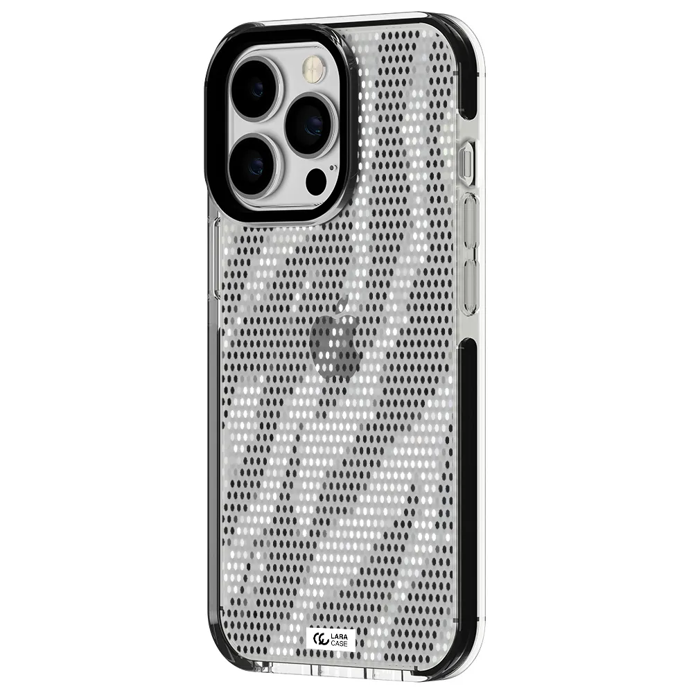 Zebra Dots Apple iPhone 13 Pro impact black border Case