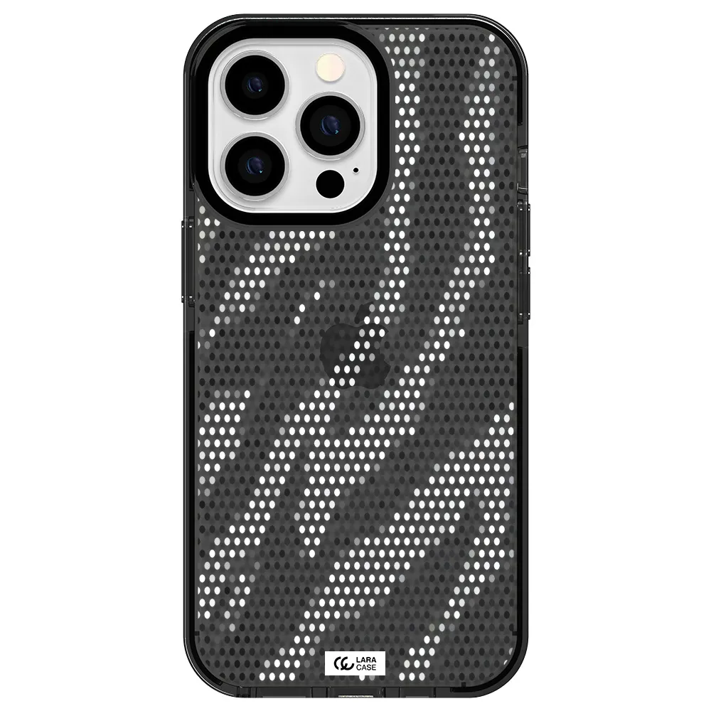 Zebra Dots Apple iPhone 13 Pro impact Smoke Black Case