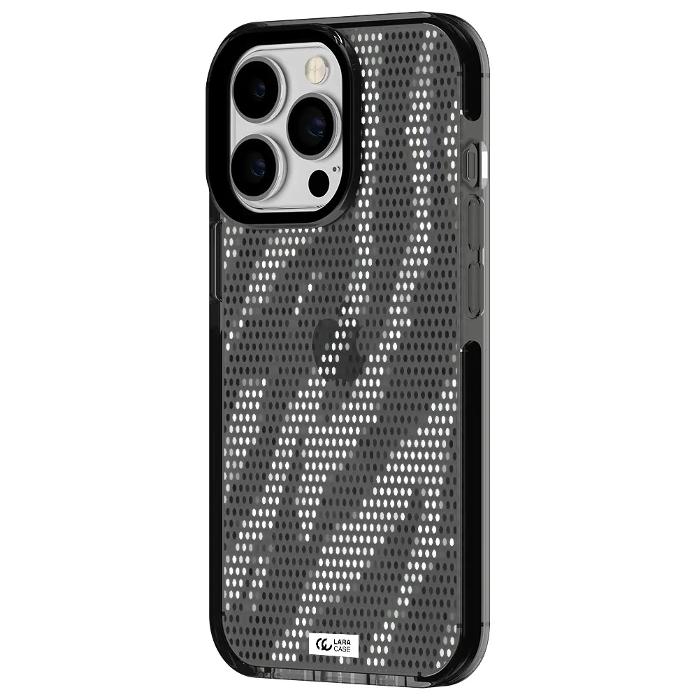Zebra Dots Apple iPhone 13 Pro impact Smoke Black Case
