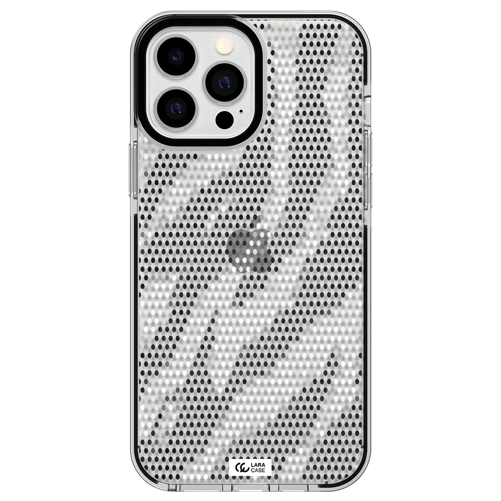 Zebra Dots Apple iPhone 13 Pro Max impact black border Case