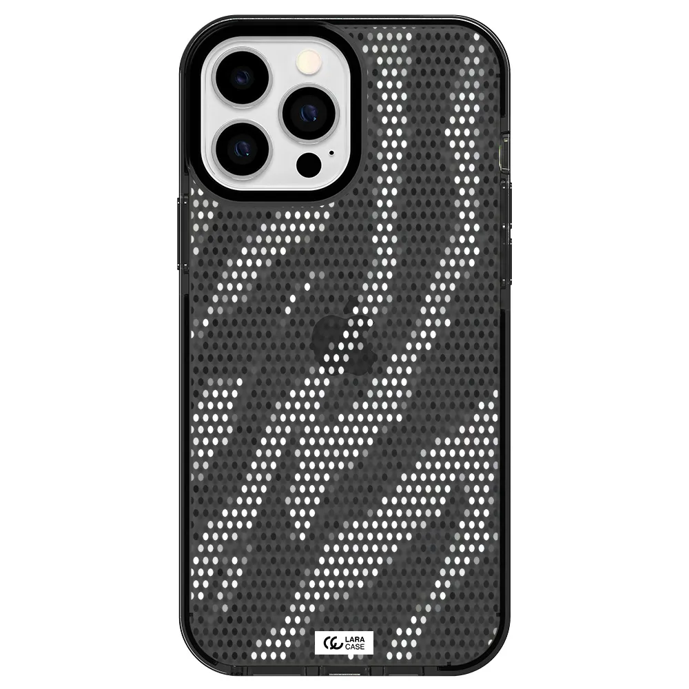 Zebra Dots Apple iPhone 13 Pro Max impact Smoke Black Case