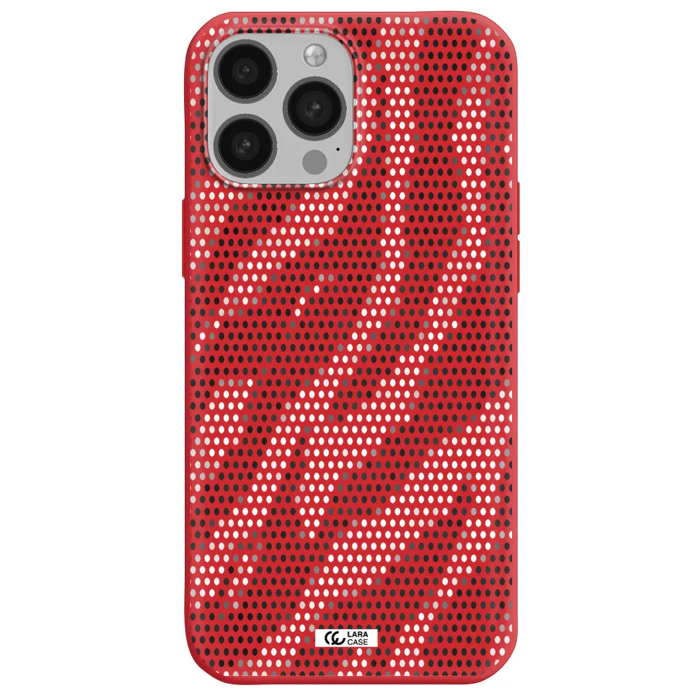 Zebra Dots Apple iPhone 13 Pro Silicone Imperial Red Case