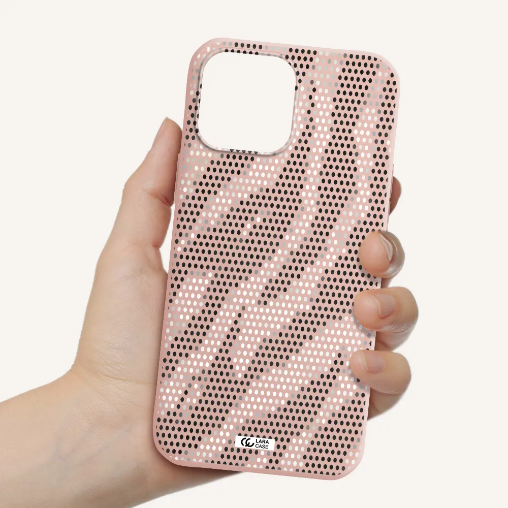 Zebra Dots Apple iPhone 13 Pro Silicone pastel pink Case