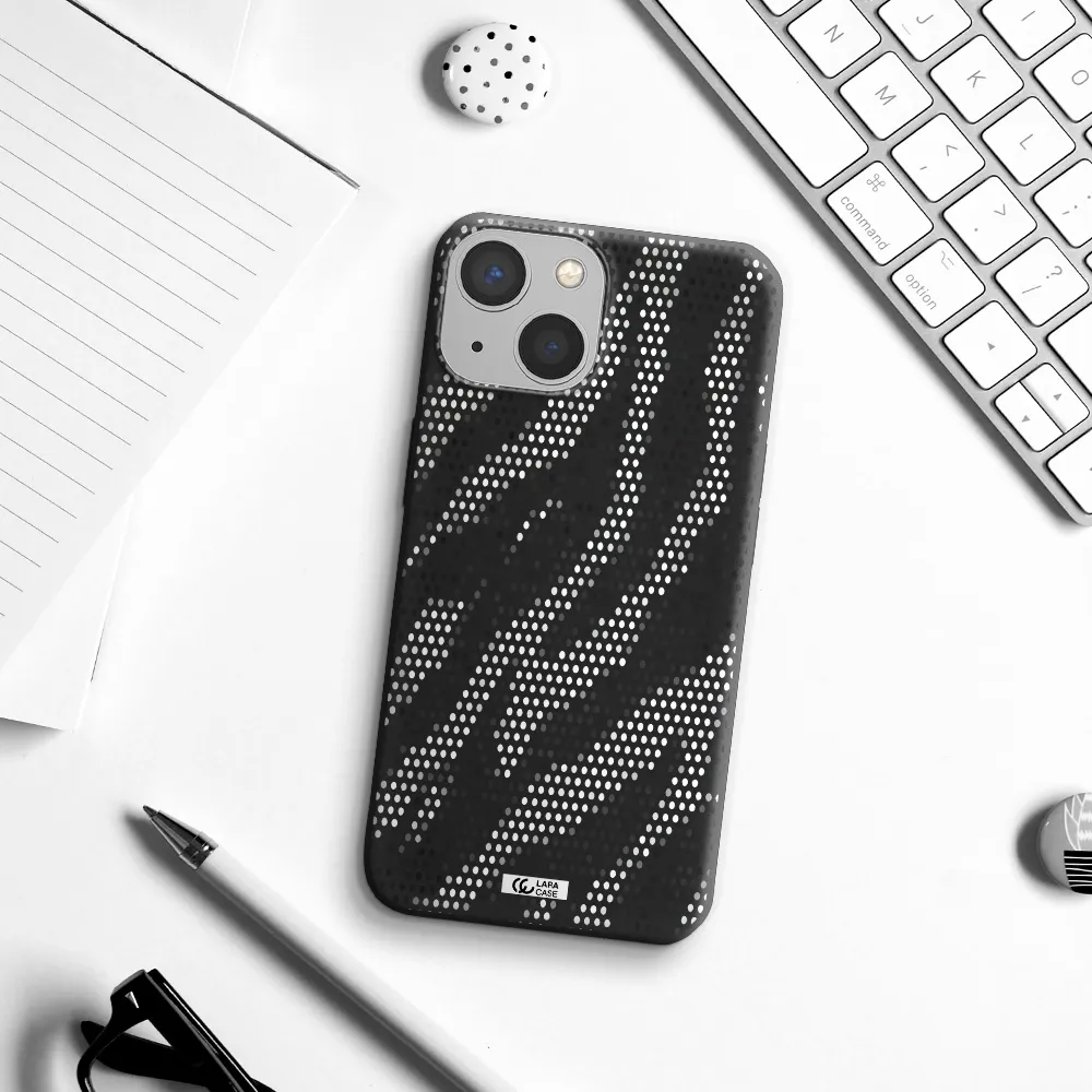 Zebra Dots Apple iPhone 13 Silicone black Case