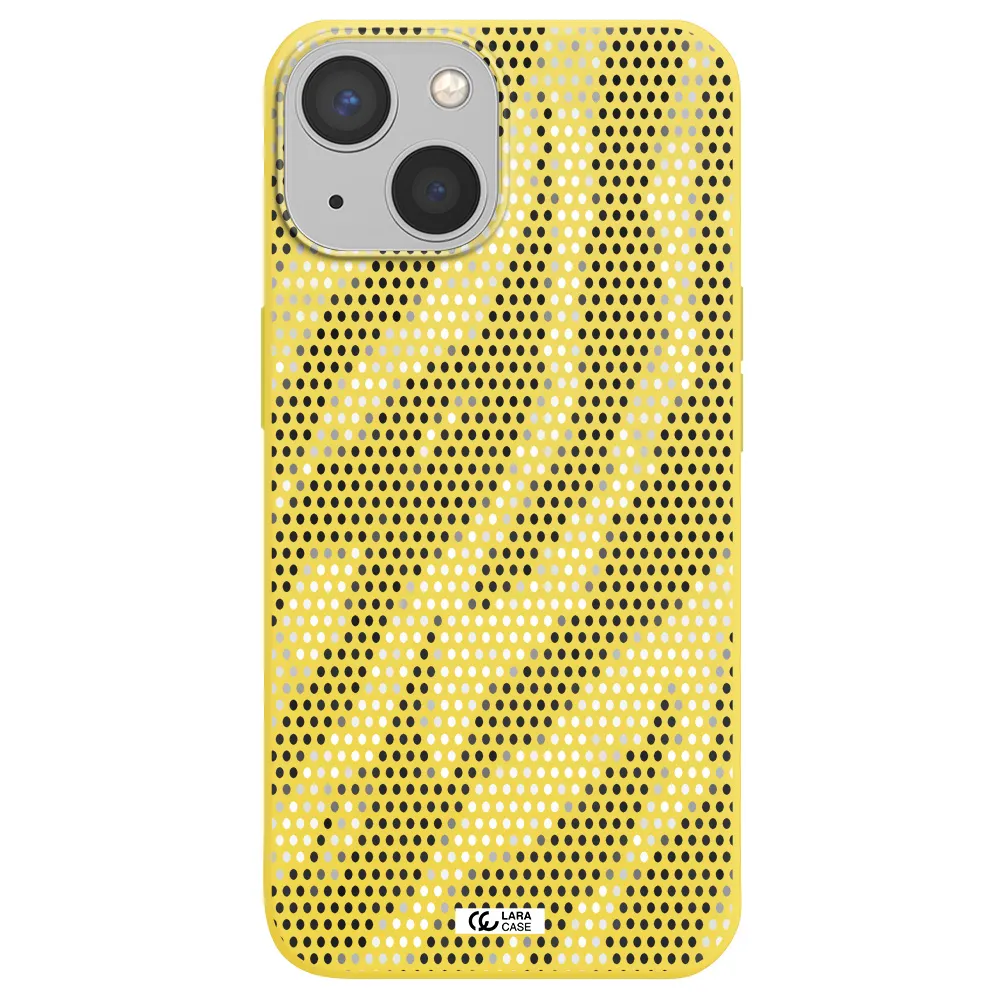 Zebra Dots Apple iPhone 13 Silicone canary yellow Case